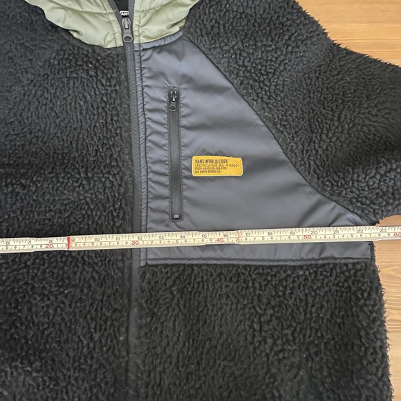 Vans World Code Sherpa Fleece Zip Up Hoodie Jacket Black L Skateboarding Outdoor - Picture 6 of 9